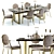 Elegant Eichholtz Melchior Dining Set 3D model small image 1