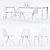 Sleek Sila Chairs & Kodo Table Set 3D model small image 2