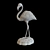 Elegant Pink Flamingo Sculpture 3D model small image 2