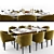 Velvet Ibis Dining Chair: Elegant Seating with Aged Brass 3D model small image 1