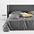 Sleek 3-Piece Bed Set 3D model small image 3