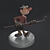 Vintage Hockey Player Figurine 3D model small image 2