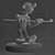 Vintage Hockey Player Figurine 3D model small image 3