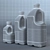 Milk Bottle Trio: 2.0L, 0.9L, 0.5L 3D model small image 3