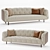 Luxurious Overseas Collection Velvet Sofa 3D model small image 1