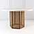 Atrium Oak & Marble Dining Table 3D model small image 1
