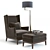 Sleek Blake Armchair Set 3D model small image 1