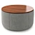Elegant Wood-Topped Ottoman 3D model small image 1