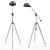 Vintage Brass Tripod Floor Lamp 3D model small image 3