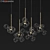 Modern Brass Zigzag Chandelier 3D model small image 1