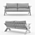 Outdoor Comfort Zone: 3 Seater Sofa 3D model small image 2