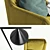 Edouard Chair: Stylish Yellow Fabric with Black Legs 3D model small image 2