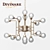 Divinare Dallas 3360Q15: Antique Brass Chandelier 3D model small image 1