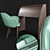 Elegant Lea Chair & Camus Desk Set 3D model small image 2