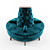 Classic Designer Circle Banquette Sofa 3D model small image 2