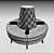 Classic Designer Circle Banquette Sofa 3D model small image 3