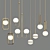 Modern Hanging Lights With 20 Elegant Glass Balls 3D model small image 1