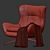 Minotti JENSEN Leather Chair 3D model small image 3