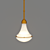 Elegant Profile Pendant Chandelier 3D model small image 1