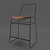 Modern Chrome Tig Bar Stool 3D model small image 1