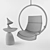 Modern Ring Chair Set: Parabel Table & Nukkumatti Lamp 3D model small image 2