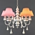 Colorful Round Chandeliers - Rose & Orange 3D model small image 1