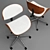 Malmo Black Wood Office Chair 3D model small image 2