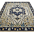 Vintage and Chic Navy Tulip Rug 3D model small image 2