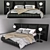 Luxury Black Leather Bed 3D model small image 1