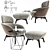 Luxury Minotti Russell Armchair & Coffee Table Set 3D model small image 1