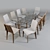 Porada Dining Set - Alfred Table & Aisha Chair 3D model small image 1