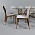 Porada Dining Set - Alfred Table & Aisha Chair 3D model small image 3