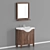 Modern Lava Walnut Freestanding Vanity Unit 3D model small image 1