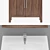 Modern Lava Walnut Freestanding Vanity Unit 3D model small image 2