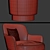 Luxury Minotti Jacques Armchair Set 3D model small image 3