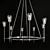 Elegant Glass Torch Chandelier 3D model small image 3