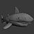 Oceanic Shark Plush Toy 3D model small image 2