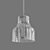 Prague Modern Metal & Glass Pendant 3D model small image 2