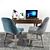 Retro-Chic Office Chair & Desk 3D model small image 1