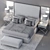 Luxury Sullivan Upholstered Bed 3D model small image 3