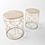 Elegant Marble Coffee Tables with Gold Frame 3D model small image 1