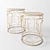 Elegant Marble Coffee Tables with Gold Frame 3D model small image 2
