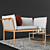 Modern Metal Sofa & Coffee Table Set 3D model small image 2