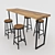 Modern Bar Table Set with Chairs 3D model small image 1