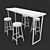 Modern Bar Table Set with Chairs 3D model small image 2