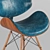 Mid-century Teal Accent Chair 3D model small image 2