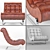 Retro Chic Balestra Lounge Chair 3D model small image 2