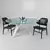 Modern Arc Table and Chair Set 3D model small image 1