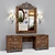 Deco Walnut/Silver Leonor Dressing Table & Mirror 3D model small image 1