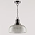 Sleek Nickel Pendant Light 3D model small image 1